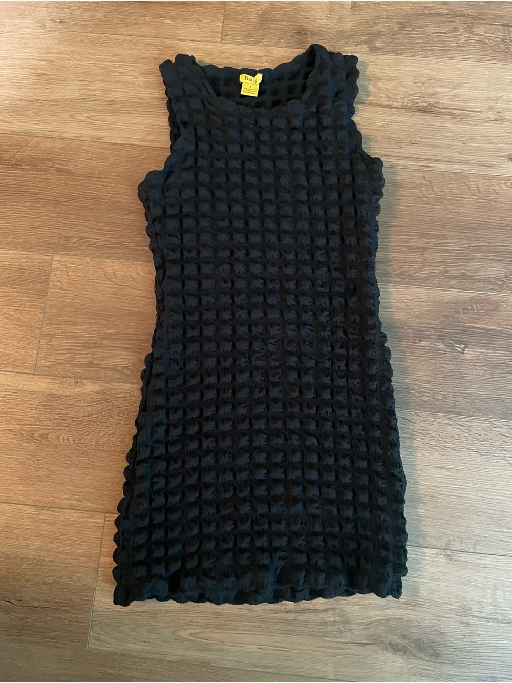 Daisy Black Textured Mini Dress